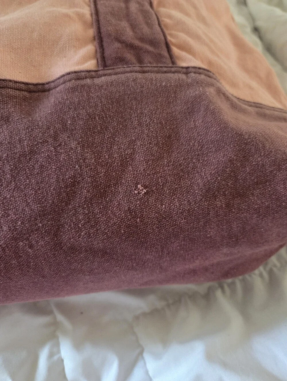 Lauren Ralph Lauren Salmon and Maroon Canvas Weekend Tote